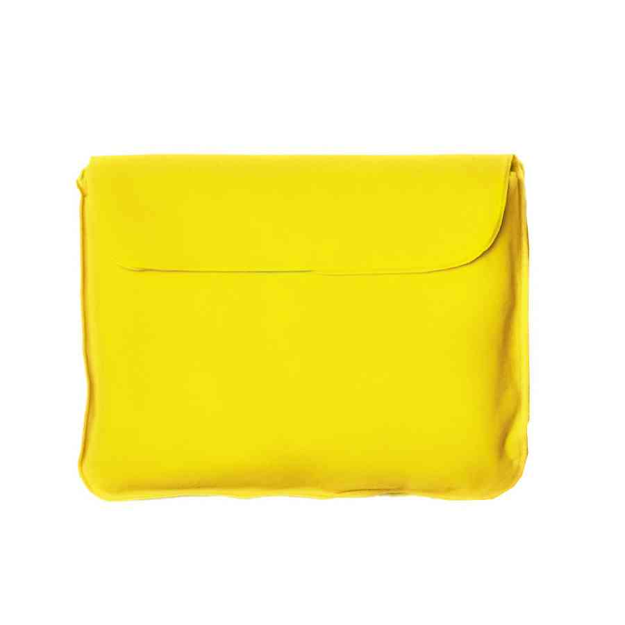 Подушка  надувная дорожная WAY  в футляре; желтый; 43,5х27,5 см; твил - 4