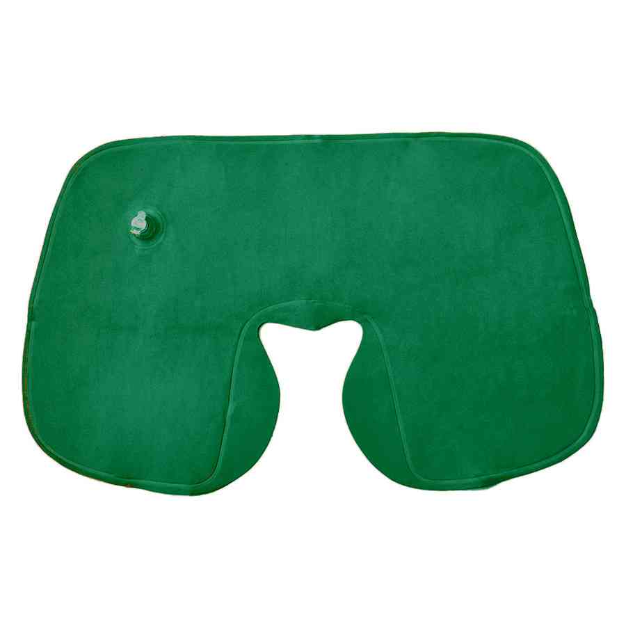 Подушка  надувная дорожная WAY в футляре; зеленый; 43,5х27,5 см; твил - 3