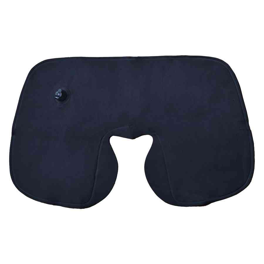 Подушка  надувная дорожная WAY в футляре; синий; 43,5х27,5 см; твил - 3