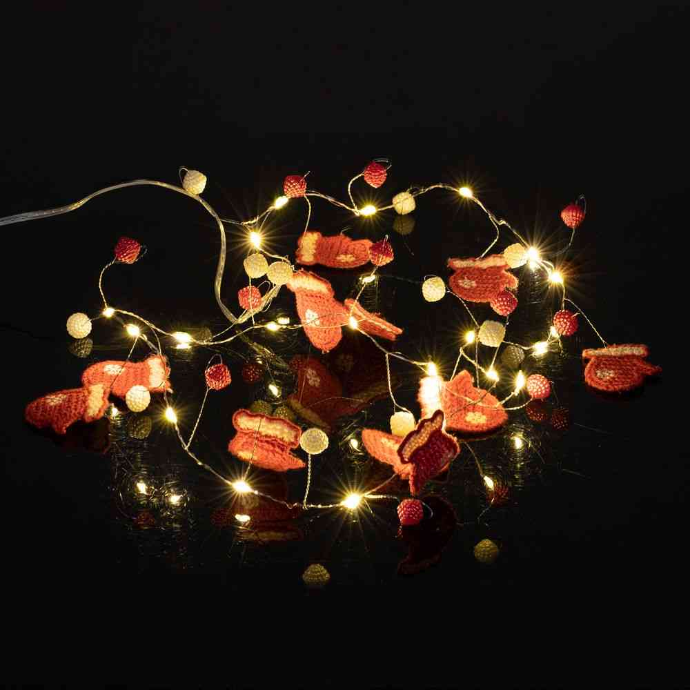 Гирлянда Merry Mittens, красная - 3