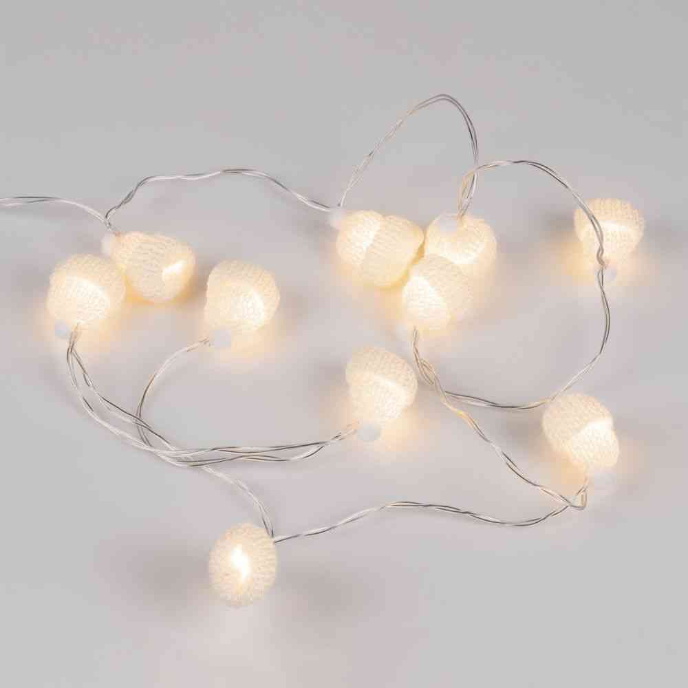 Гирлянда Cosy Poms, белая - 3