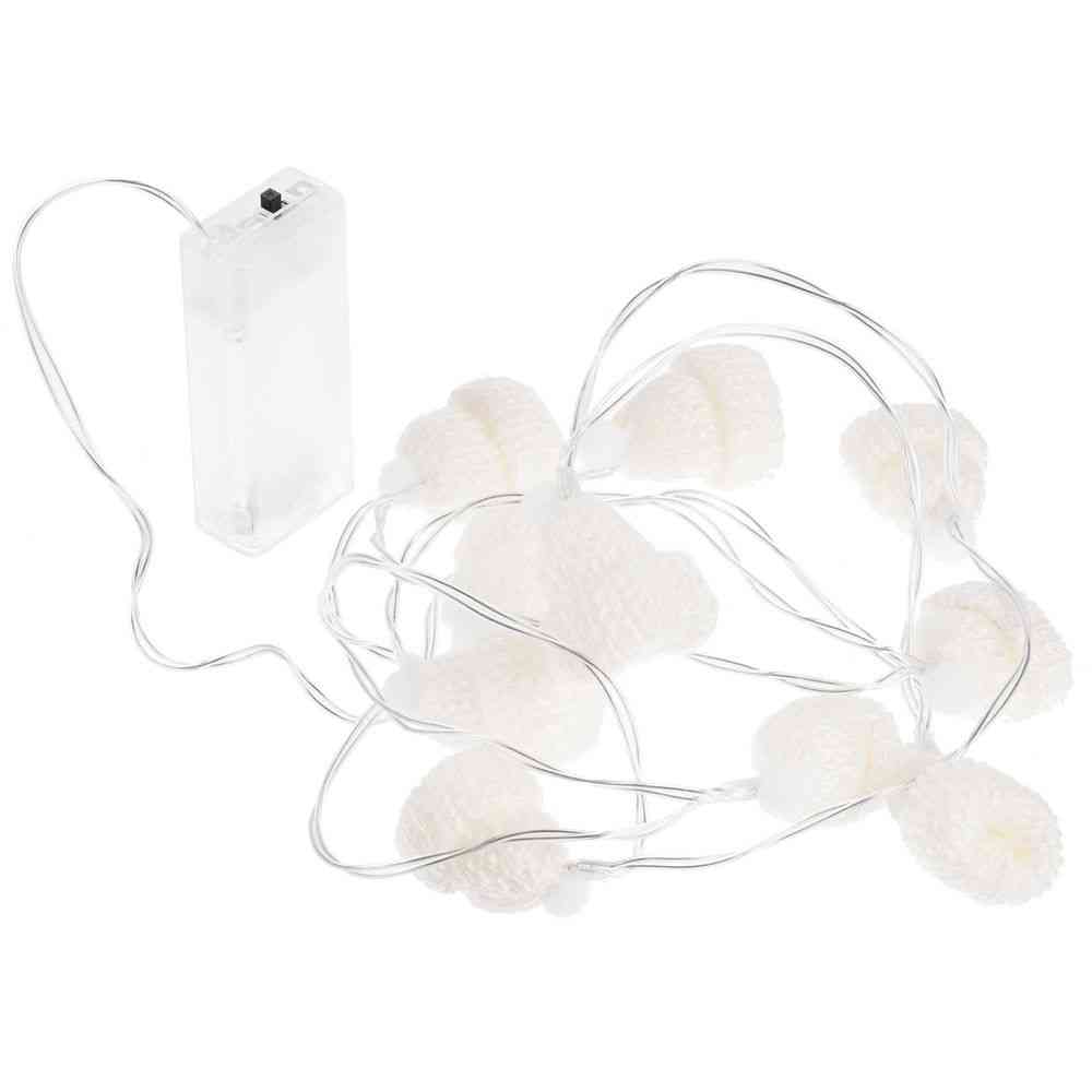 Гирлянда Cosy Poms, белая - 5