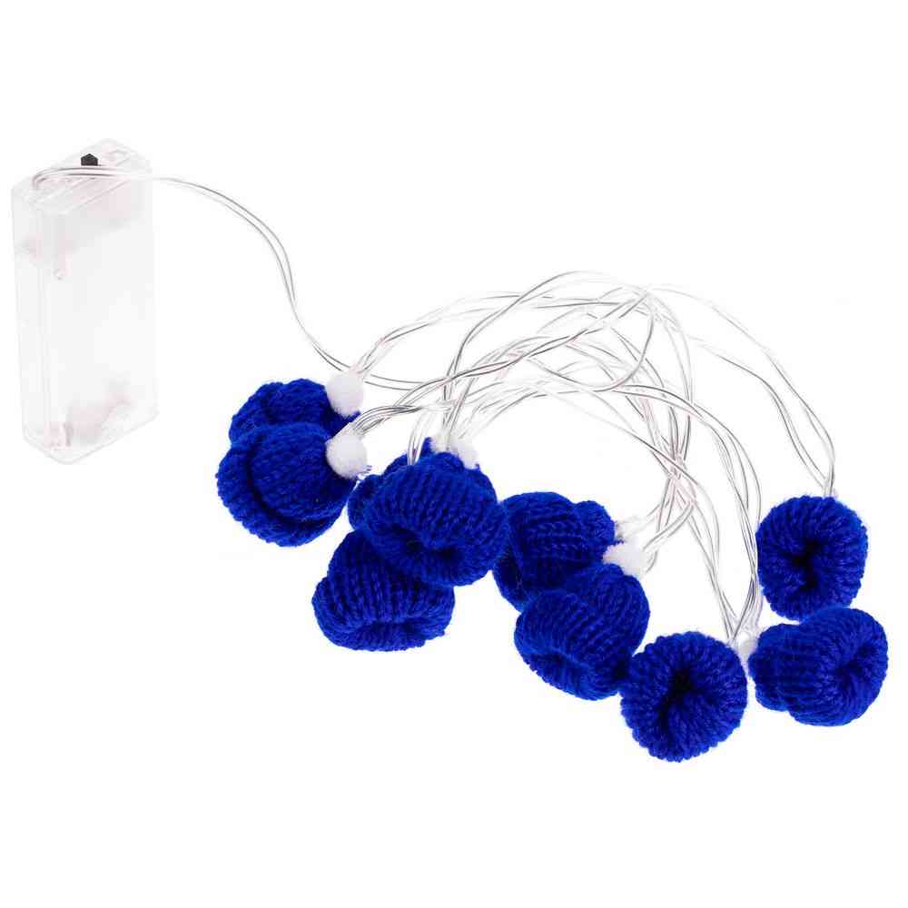 Гирлянда Cosy Poms, синяя - 5