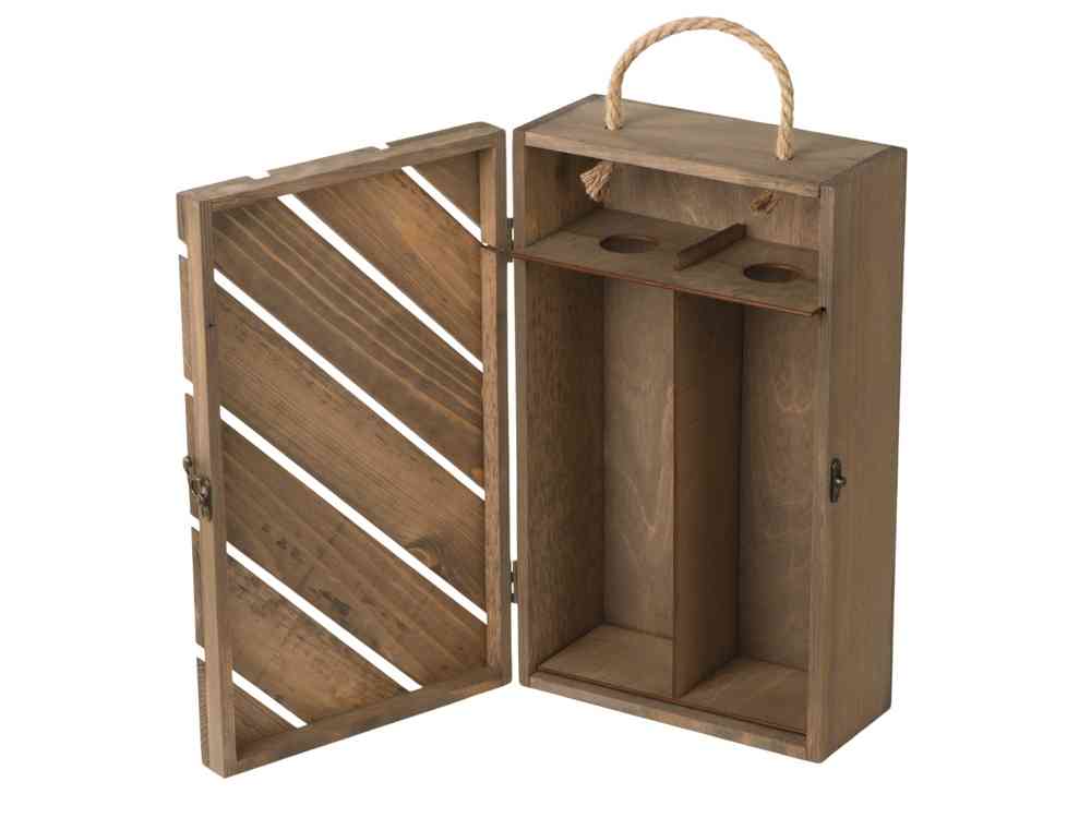 Коробка подарочная из массива дерева Two-bottle box - 2