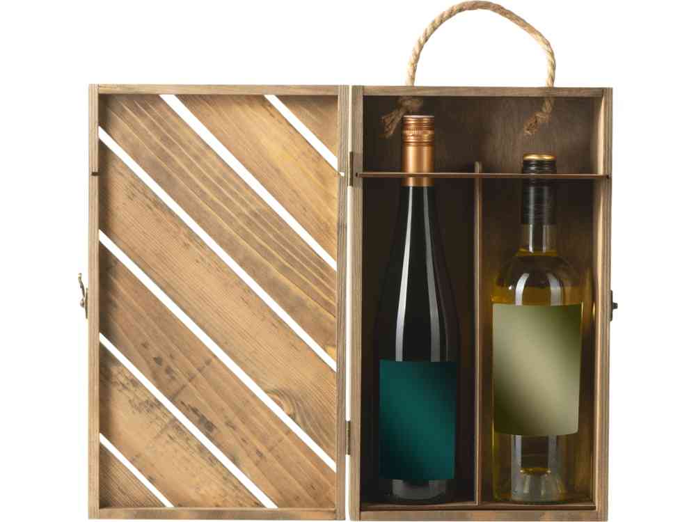 Коробка подарочная из массива дерева Two-bottle box - 7