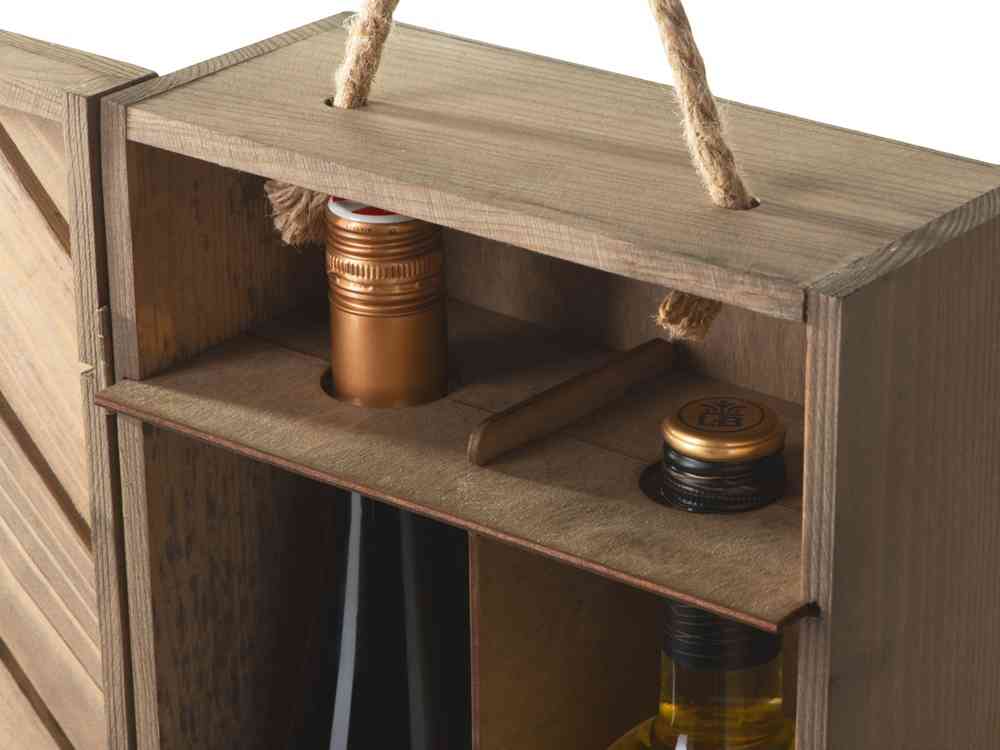 Коробка подарочная из массива дерева Two-bottle box - 8