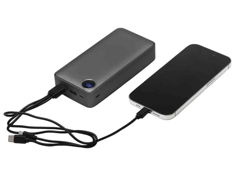 Внешний аккумулятор Mild Pro c быстрой зарядкой QC/PD, металлик soft-touch, 20 000 mAh - 2