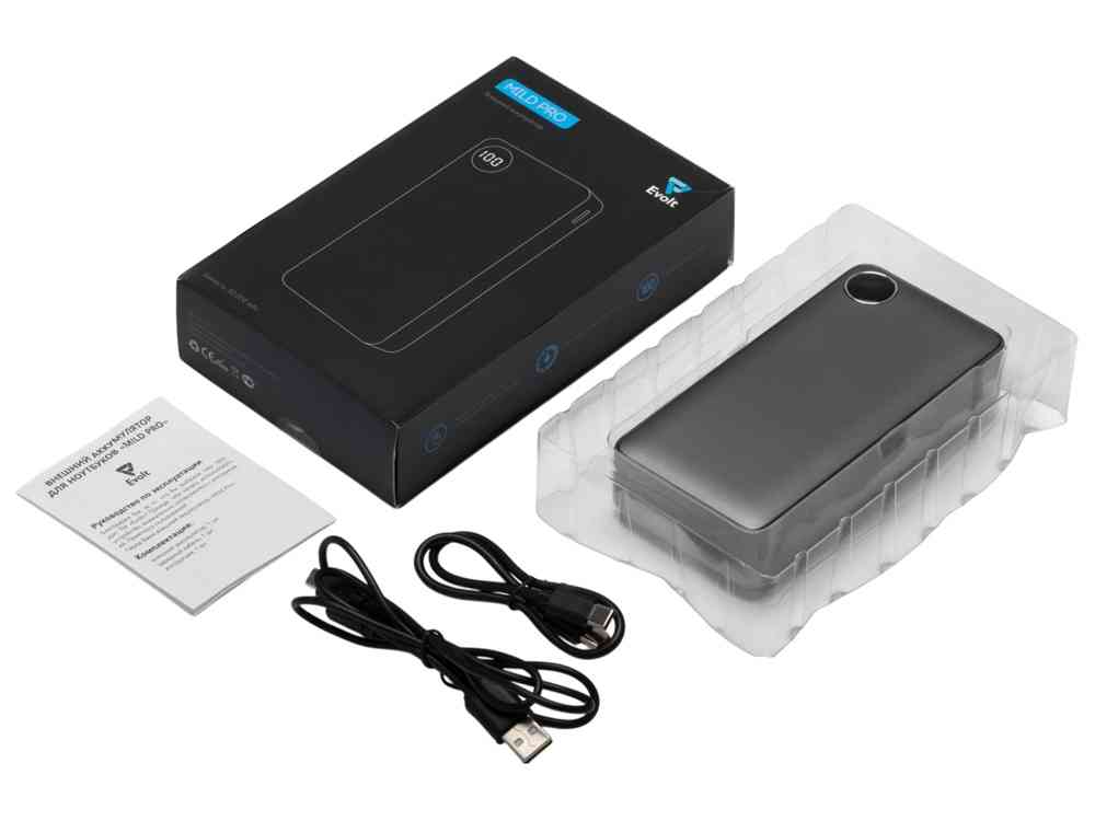 Внешний аккумулятор Mild Pro c быстрой зарядкой QC/PD, металлик soft-touch, 20 000 mAh - 8