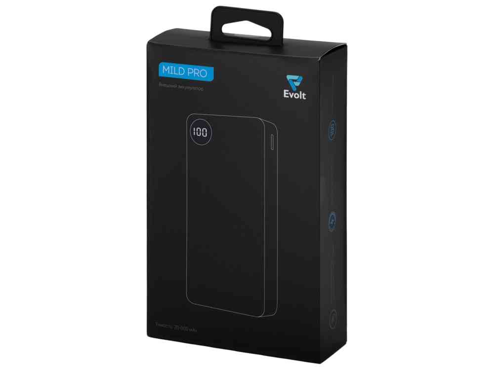 Внешний аккумулятор Mild Pro c быстрой зарядкой QC/PD, металлик soft-touch, 20 000 mAh - 10