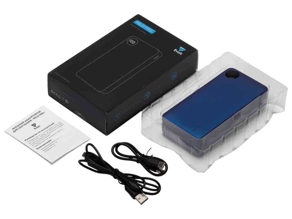 Внешний аккумулятор Mild Pro c быстрой зарядкой QC/PD, металлик soft-touch, 20 000 mAh - 8