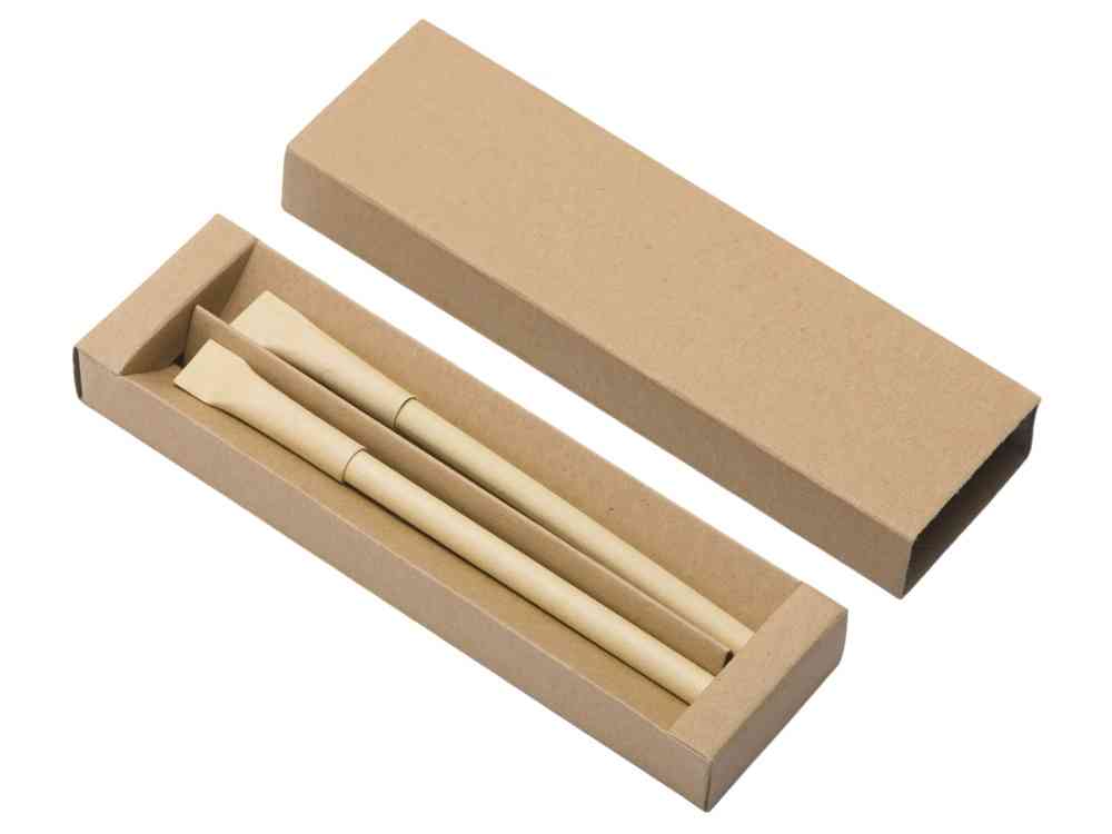 Подарочный набор Recycled Duo c шариковой ручкой и вечным карандашом из переработанной бумаги - 2