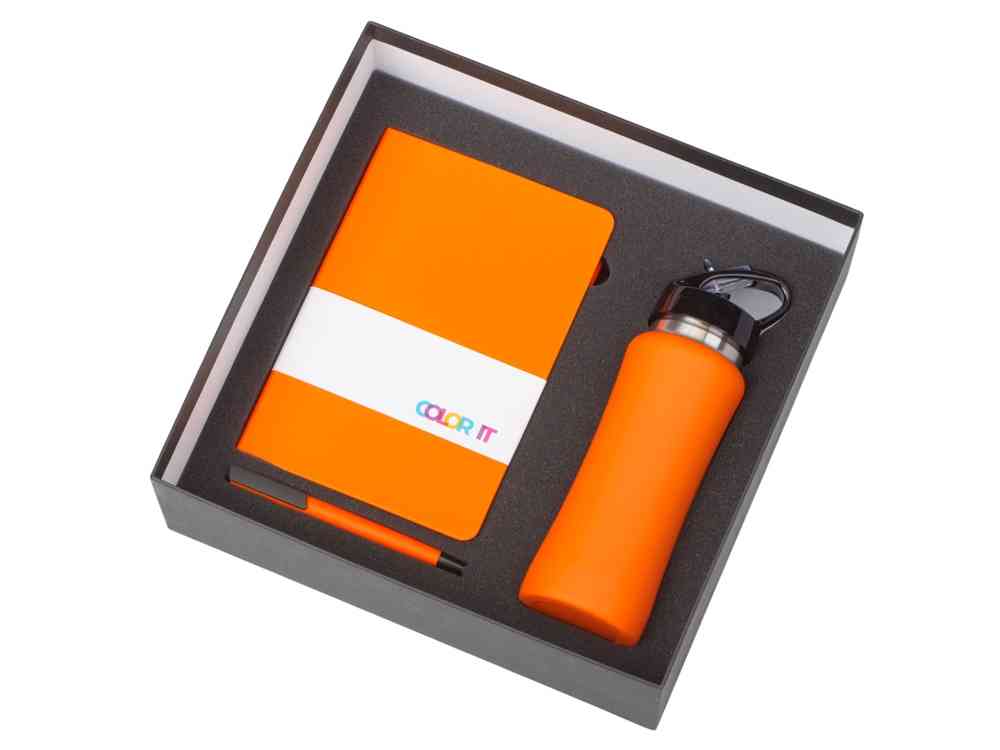 Подарочный набор c блокнотом C1, ручкой и бутылкой - 2