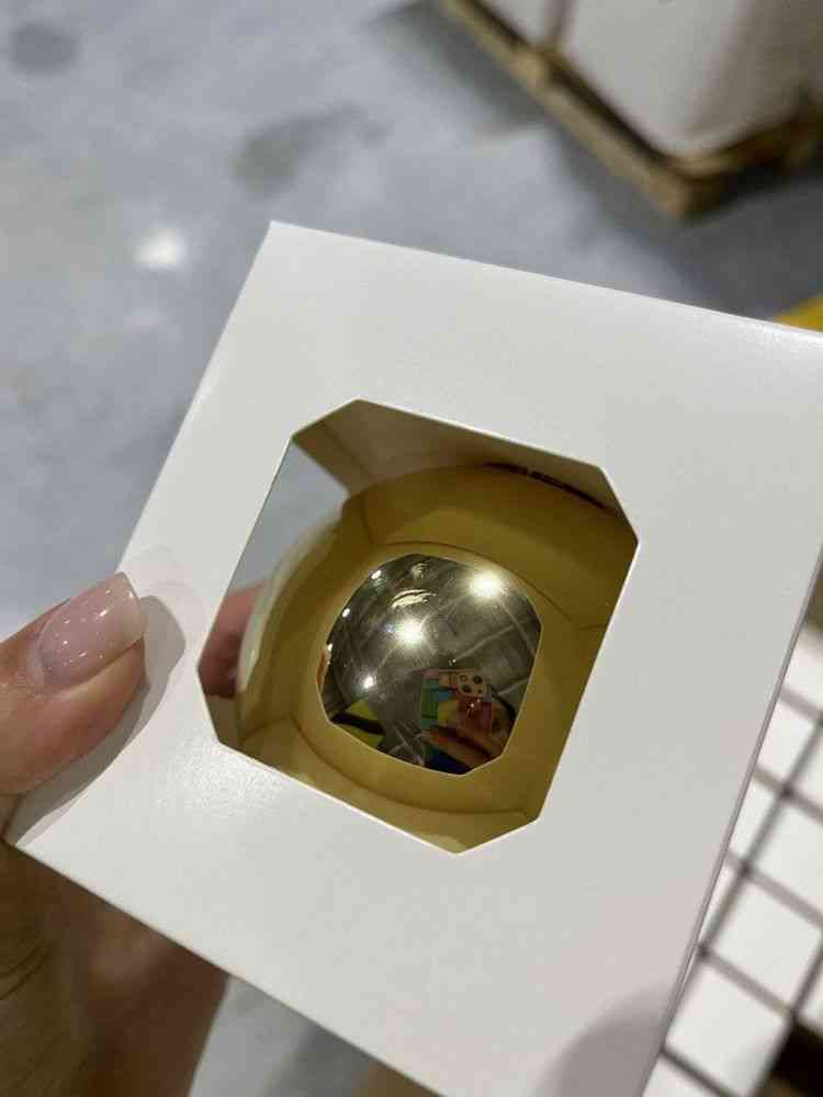 Оформительский шар Finery, 8 см, глянцевый золотистый - 4