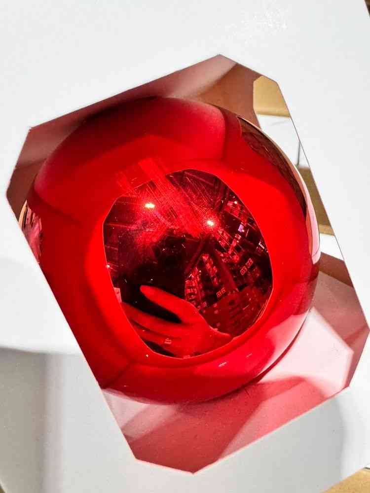 Оформительский шар Finery, 8 см, глянцевый красный - 5