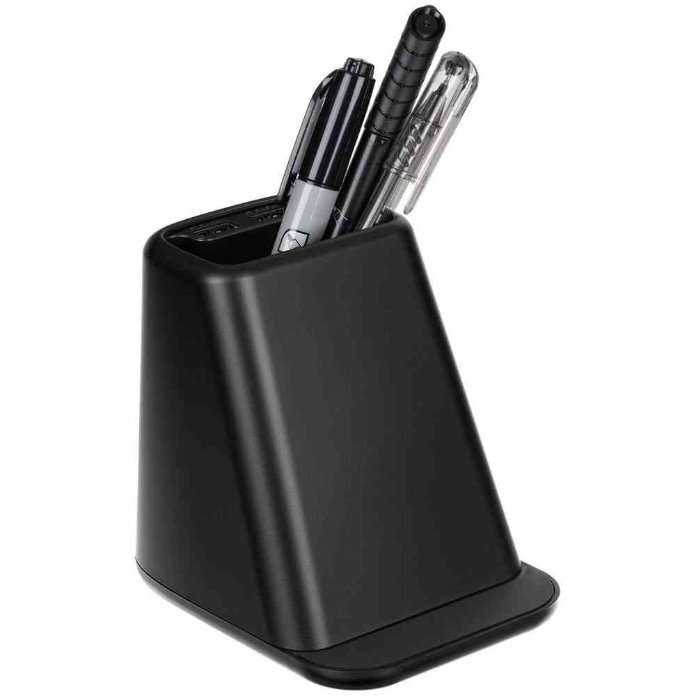 Настольный органайзер с зарядкой, лампой, вентилятором и подсветкой логотипа powerTower, черный - 3