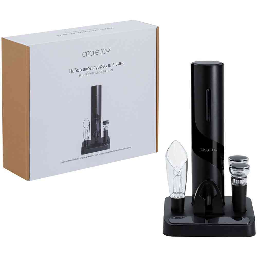 Винный набор Circle Joy Electric Wine Bottle Opener, черный - 2