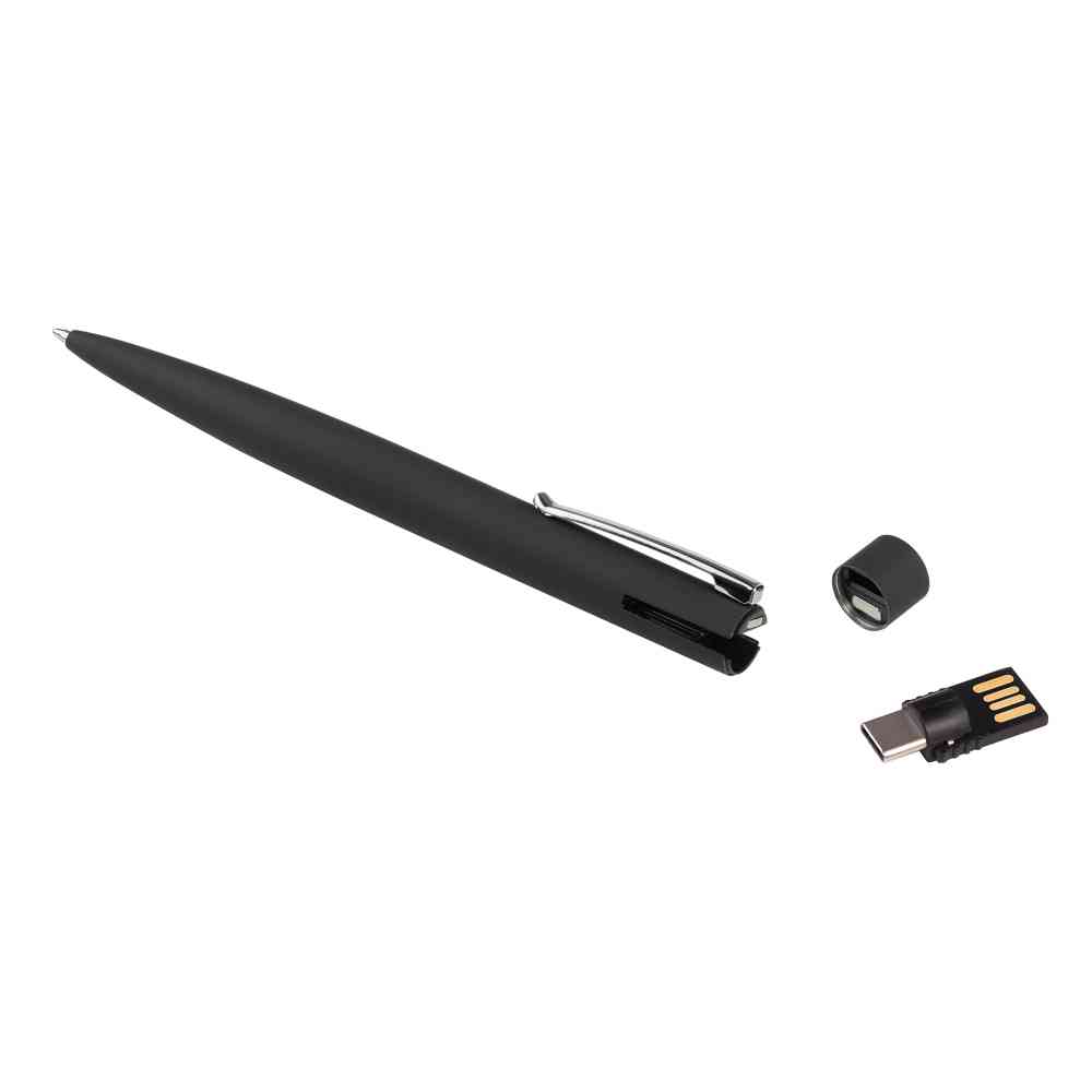 Ручка шариковая "Secret" с флеш-картой OTG 32Gb (USB2.0/Type-C), покрытие soft touch - 4