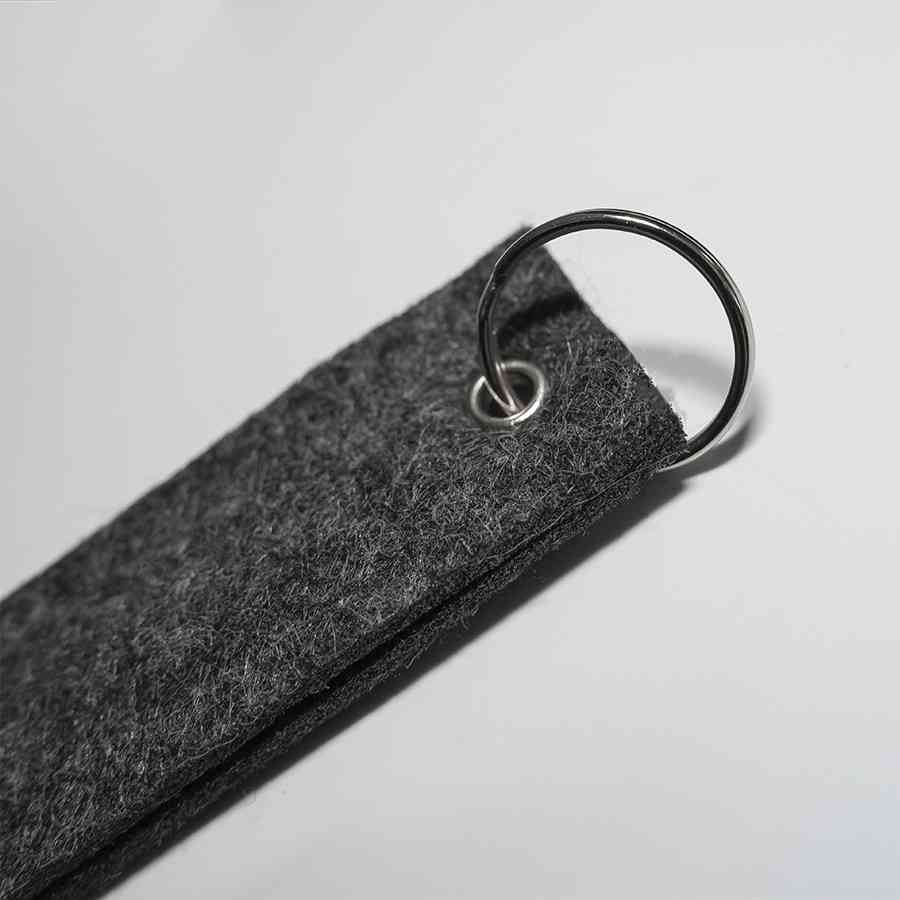 Брелок-ремувка FELTY 12 х 3 см, темно-серый, RPET фетр - 2