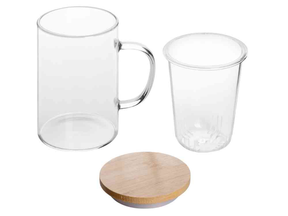 Стеклянная кружка с заварочной емкостью Milfoil - 8