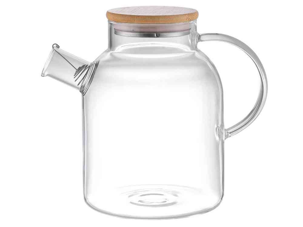 Стеклянный чайник с бамбуковой крышкой Sencha M - 2