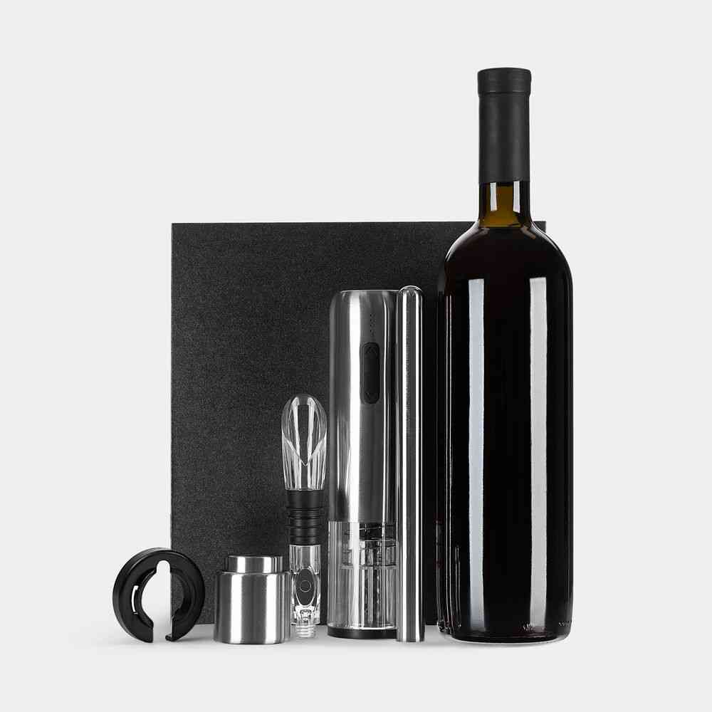 Винный набор Veritas, черный с серебристым