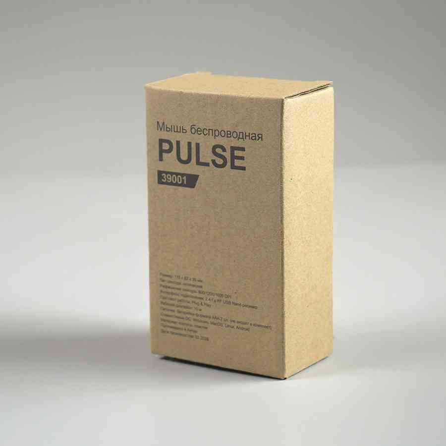 Мышь беспроводная PULSE, черная, пластик - 3