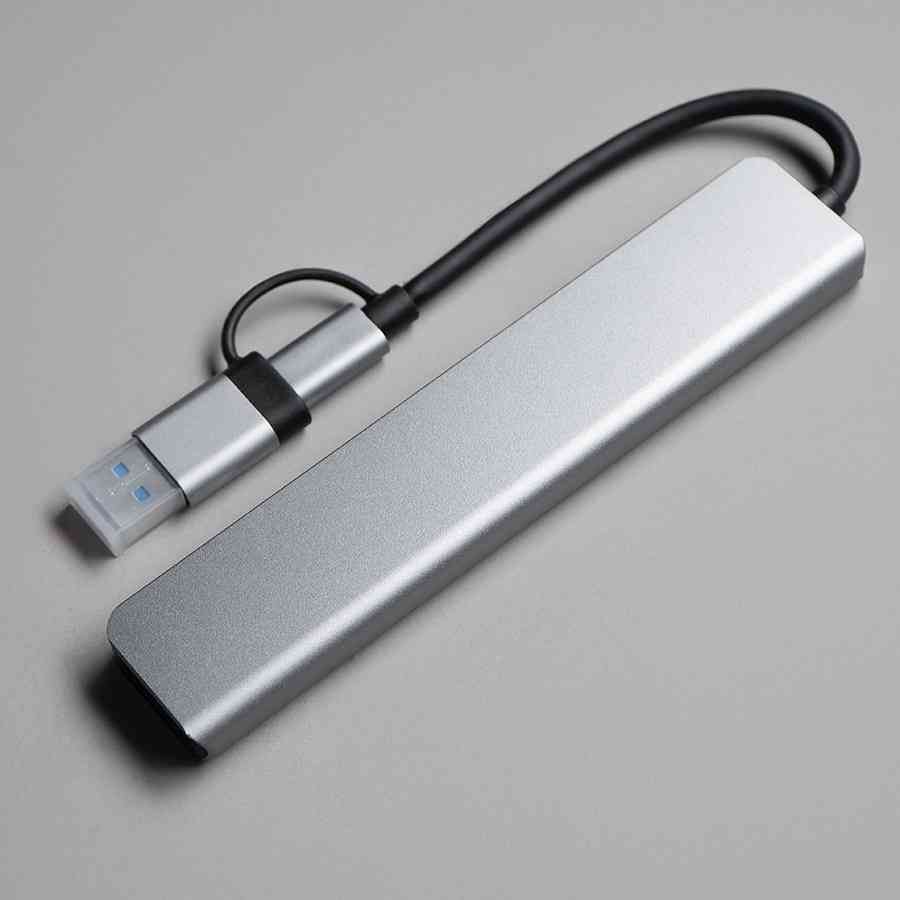 USB-хаб ROOT 8 в 1, серый, алюминий - 3