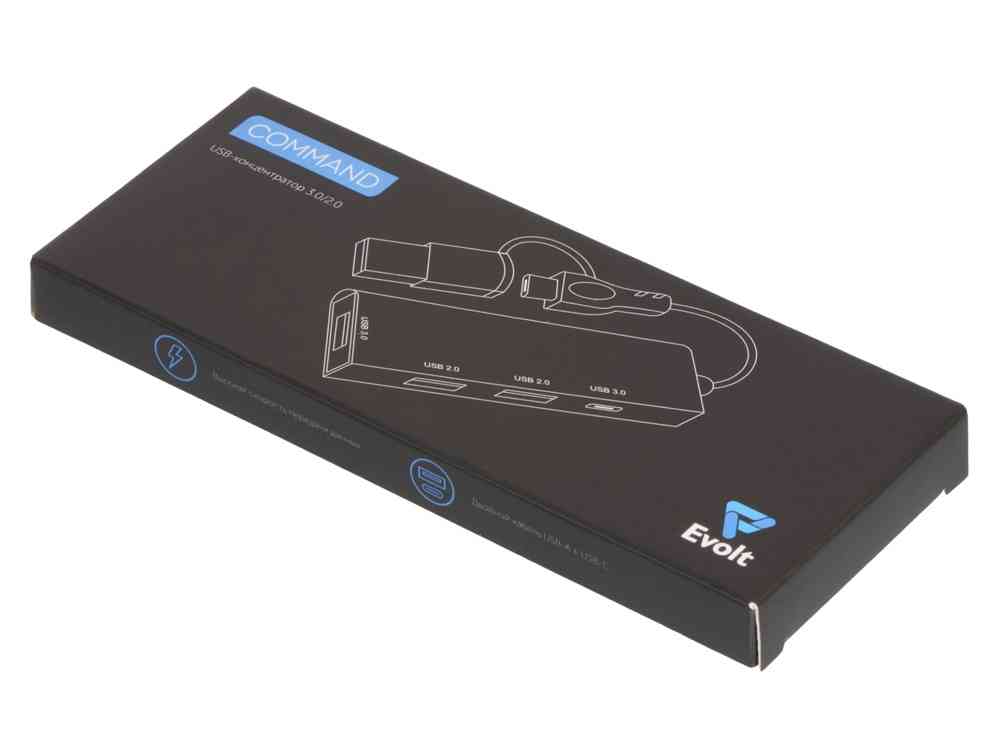 USB-хаб Command с коннектором 2-в-1 USB-C и USB-A, 2.0/3.0 - 7