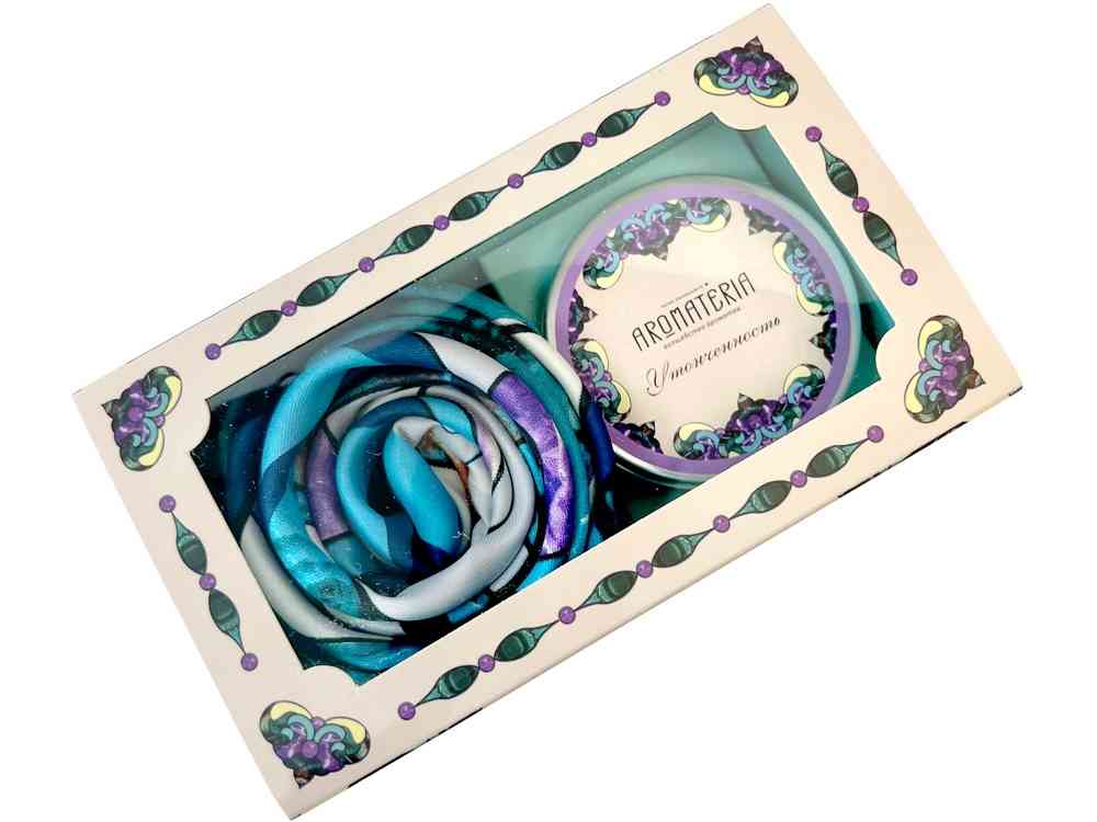 Набор: платок Каменный цветок и свеча Утонченность - 2