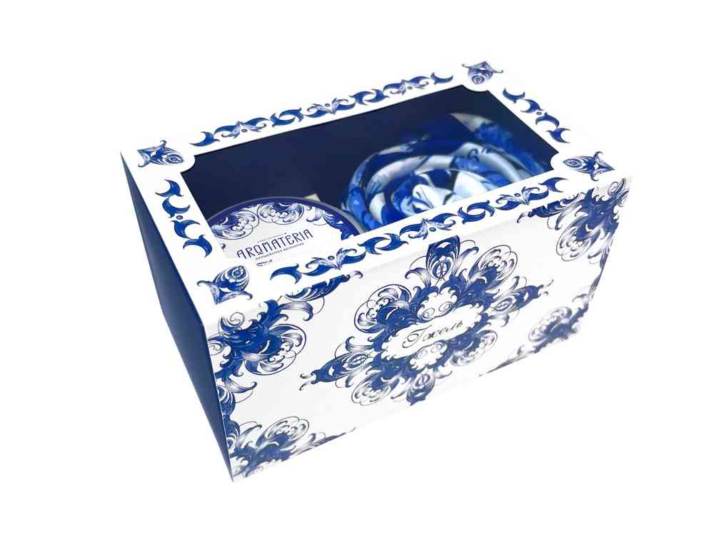 Набор: платок Гжель и свеча Птица счастья - 3