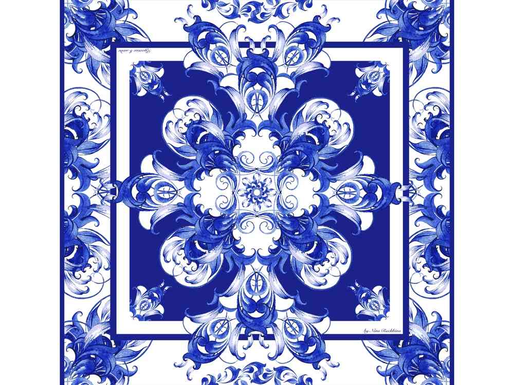 Набор: платок Гжель и свеча Птица счастья - 4