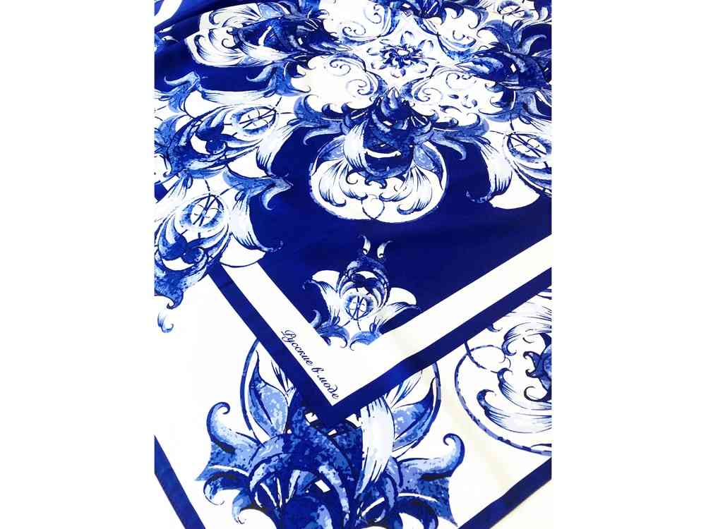 Набор: платок Гжель и свеча Птица счастья - 5