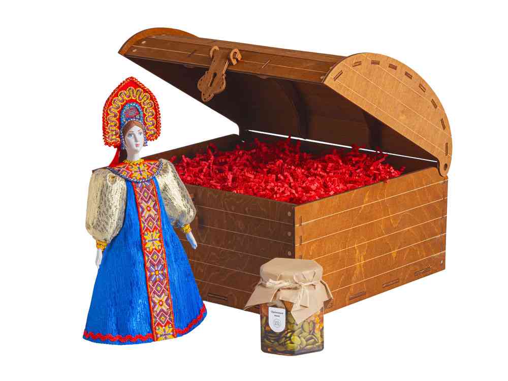 Подарочный набор: кукла фарфоровая, мёд с миксом из орехов - 3