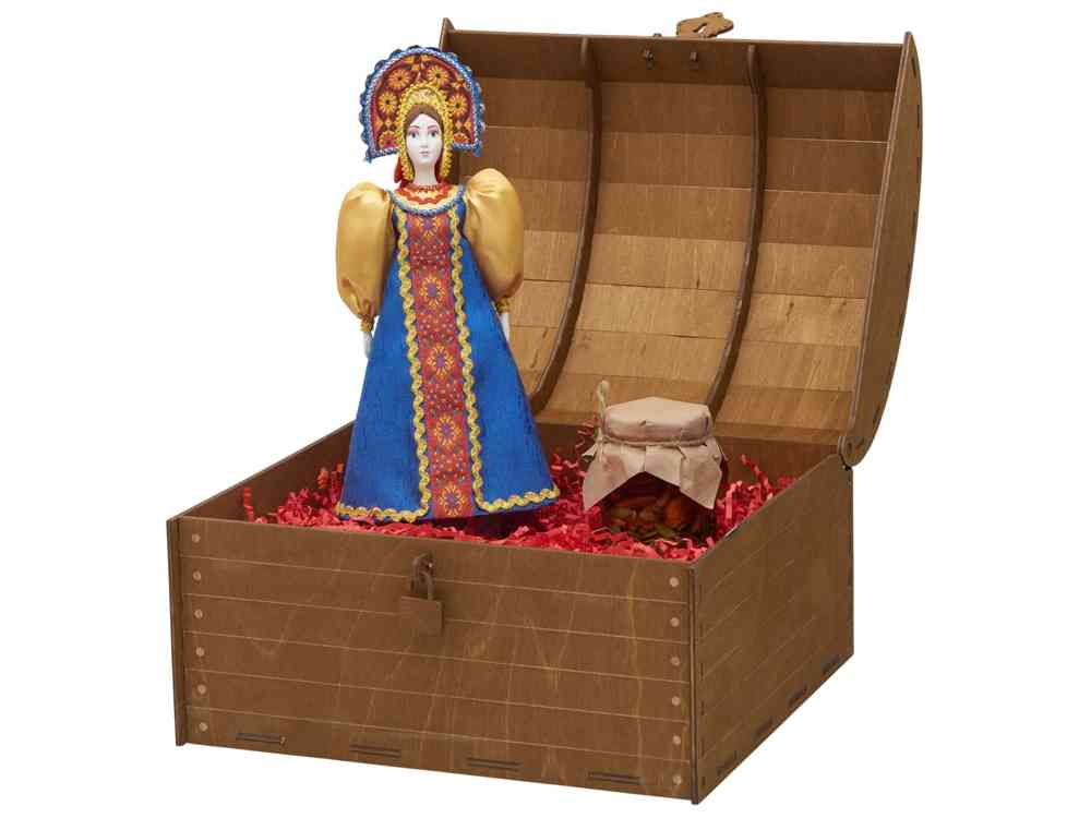 Подарочный набор: кукла фарфоровая, мёд с миксом из орехов - 4