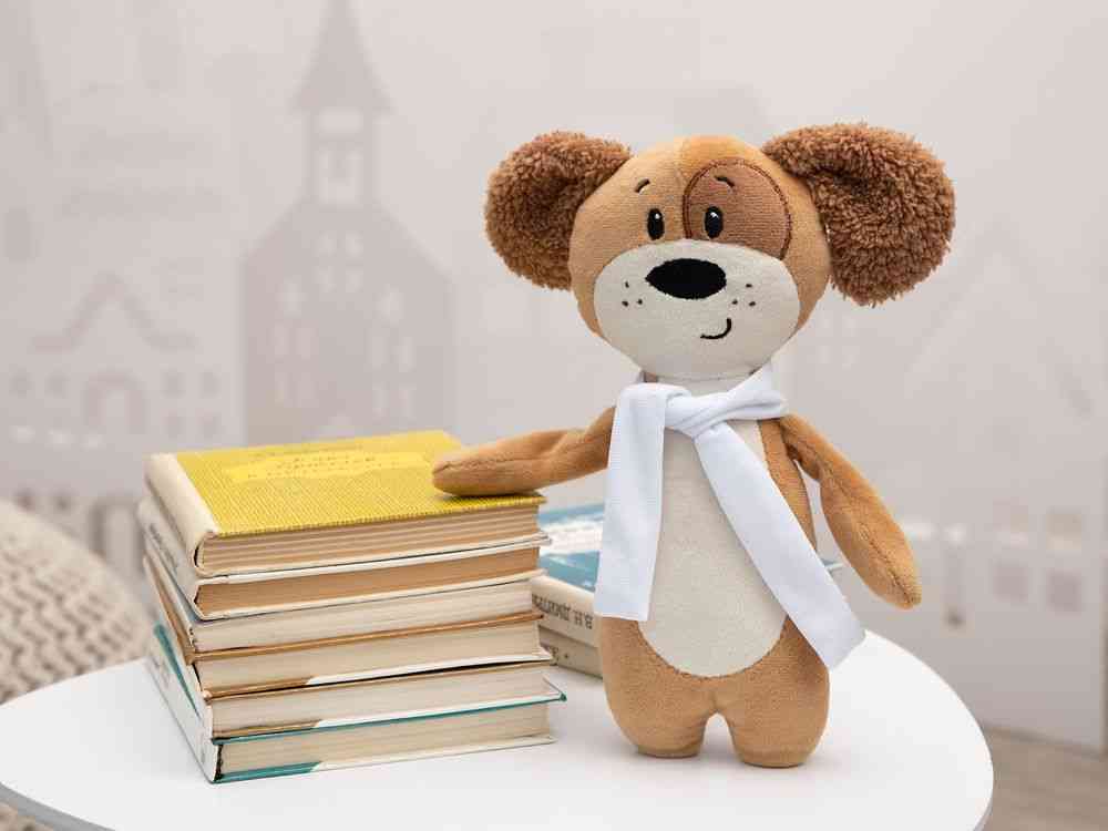 Мягкая игрушка Beastie Toys, собачка с белым шарфом - 4