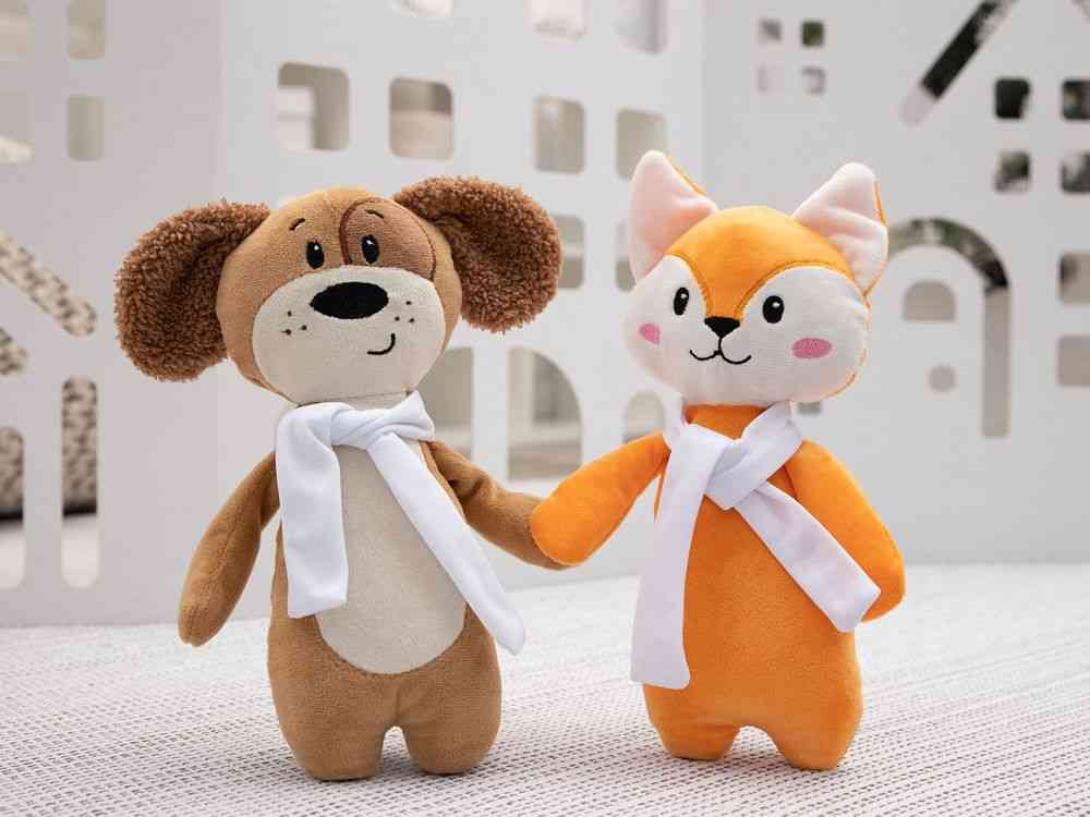 Мягкая игрушка Beastie Toys, собачка с белым шарфом - 5