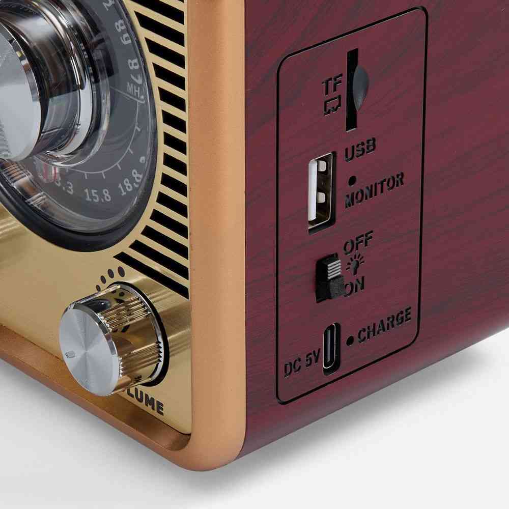 Bluetooth-колонка с радио Listenberg, коричневая - 7