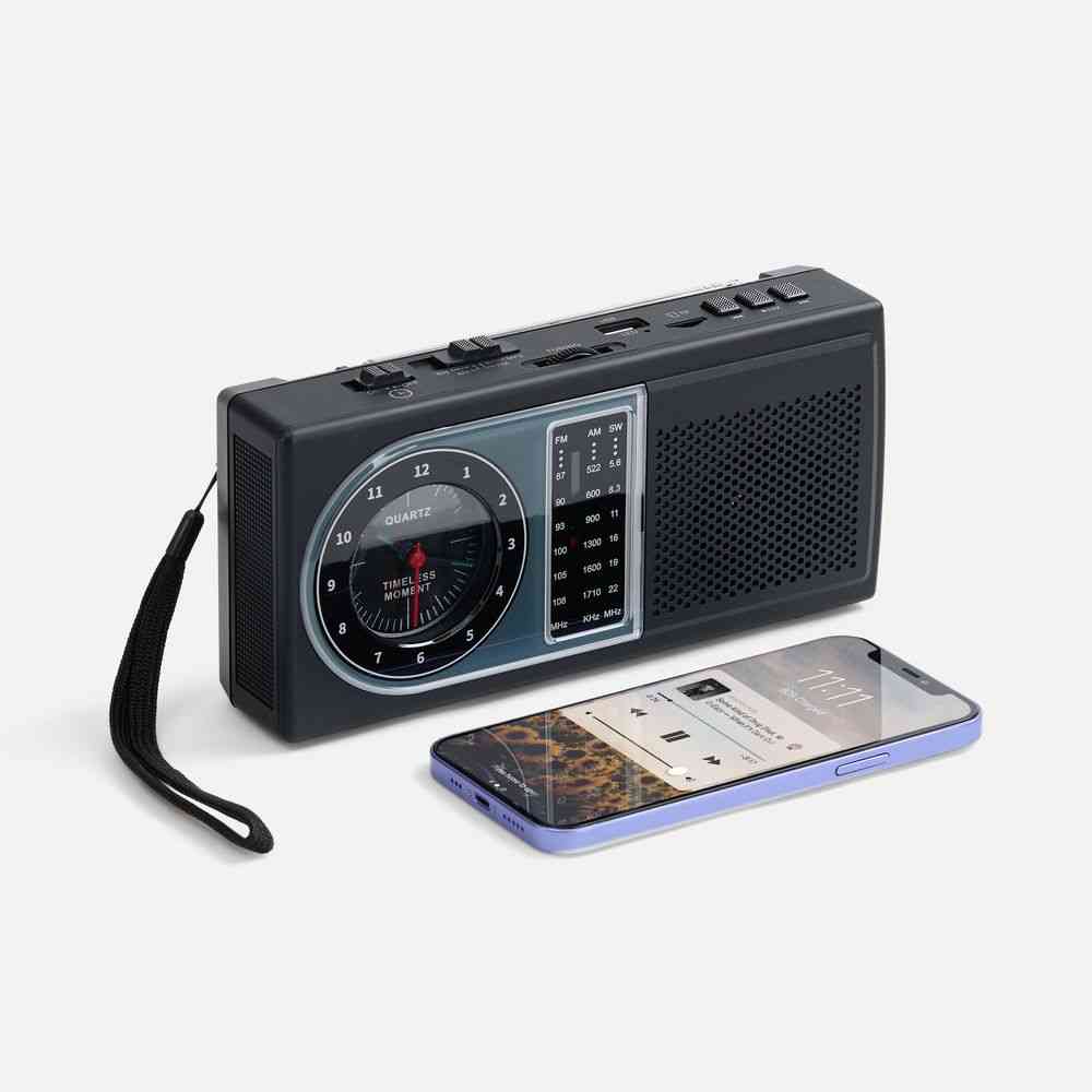 Bluetooth-колонка с радио Comradio, черная - 3