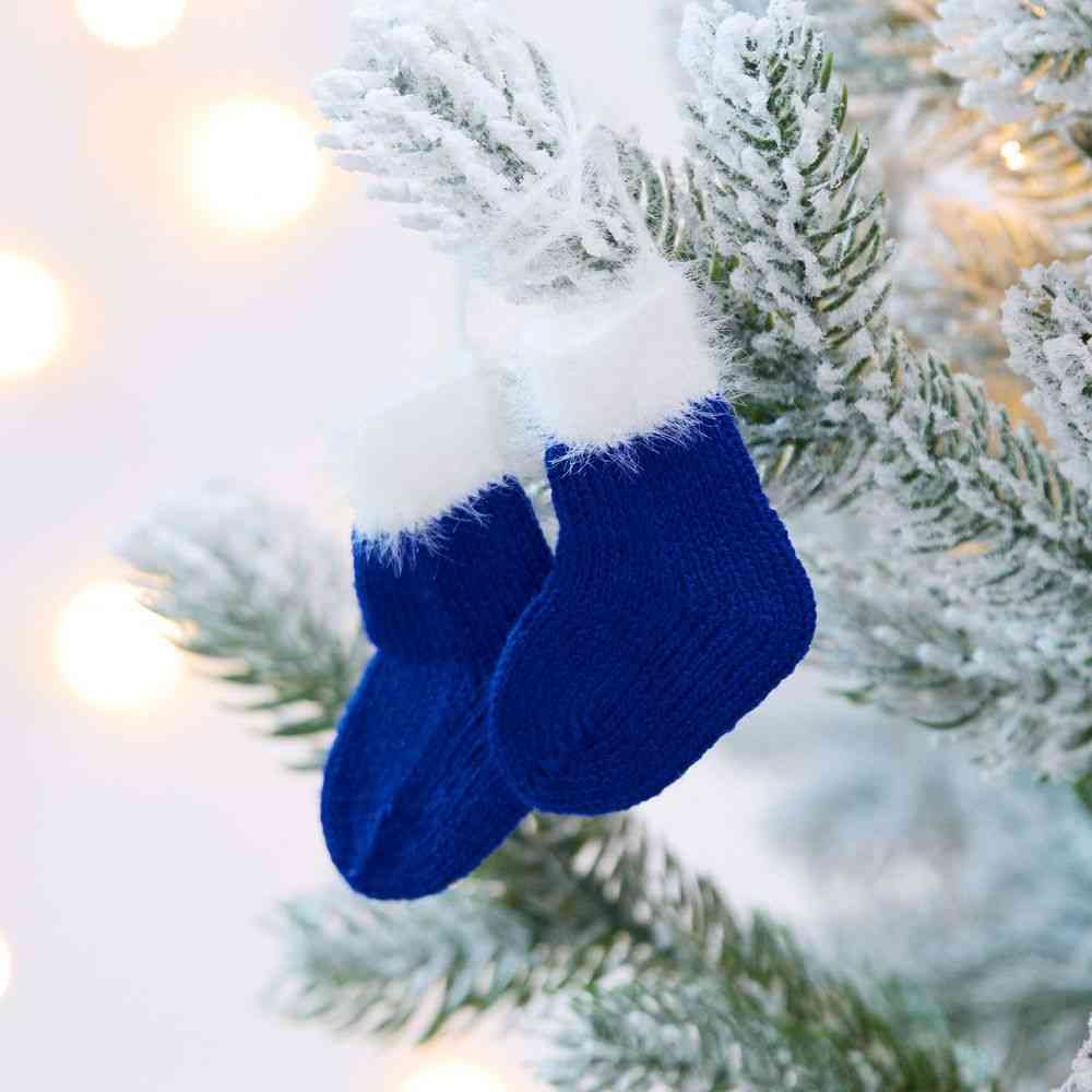 Подвеска на елку «Вьюжка», носочки, синяя - 3