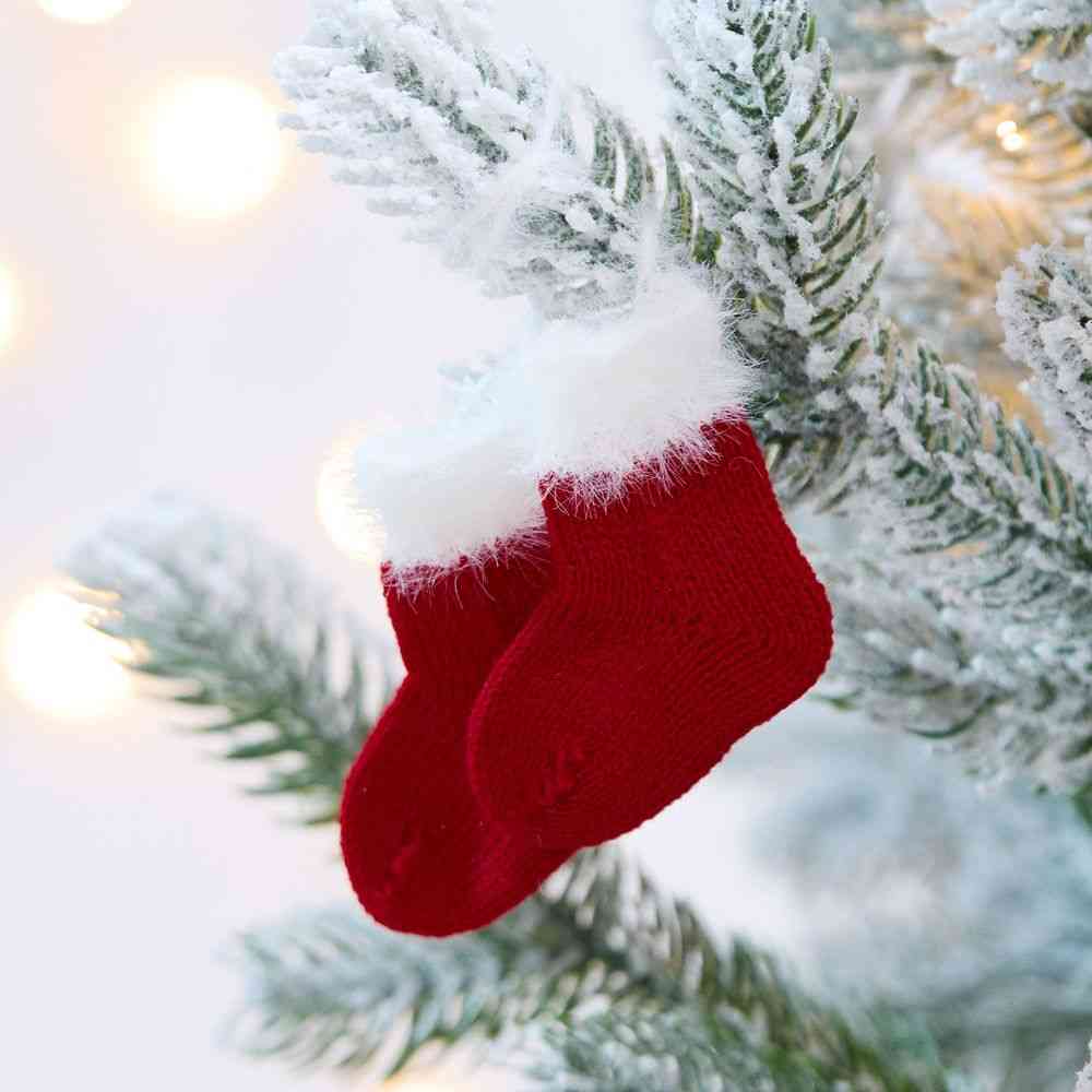 Подвеска на елку «Вьюжка», носочки, красная - 3
