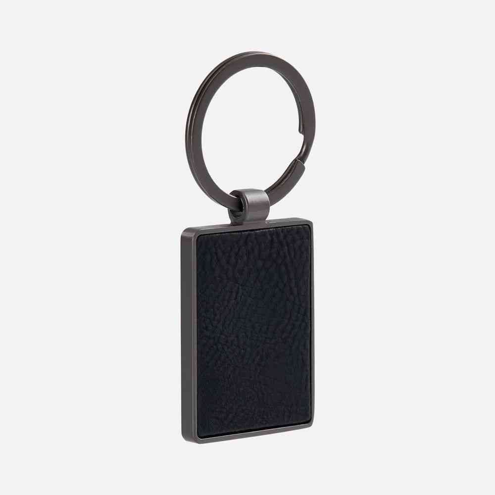 Брелок Gun Metal Leather Rectangle, графитовый