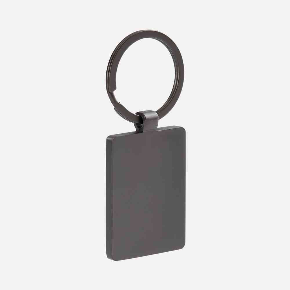 Брелок Gun Metal Leather Rectangle, графитовый - 2