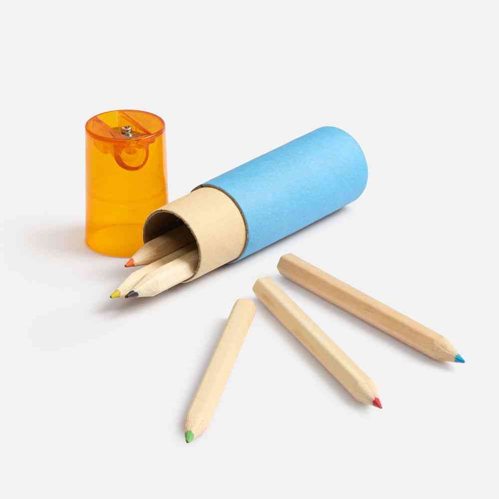 Набор цветных карандашей Kiddo с точилкой, голубой с оранжевым - 2