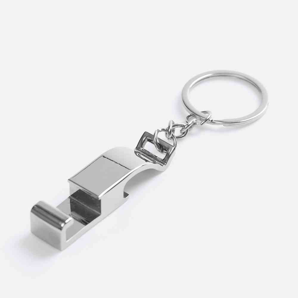 Брелок-подставка с открывалкой Virke, серебристый - 2