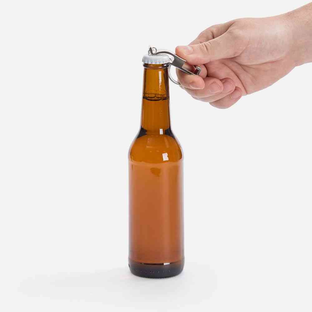 Брелок-подставка с открывалкой Virke, серебристый - 6