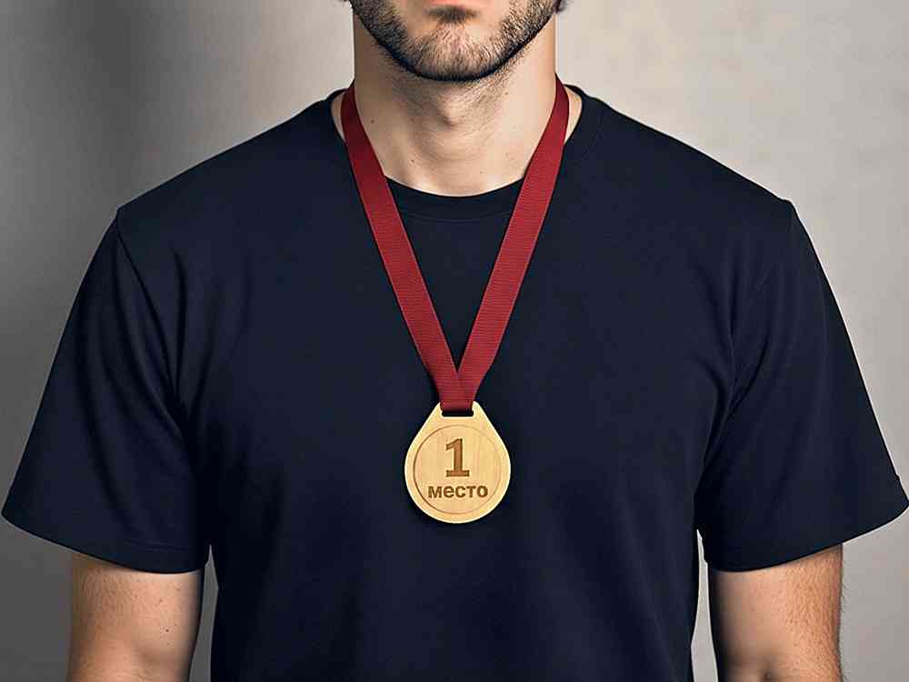 Медаль из бука Round - 7