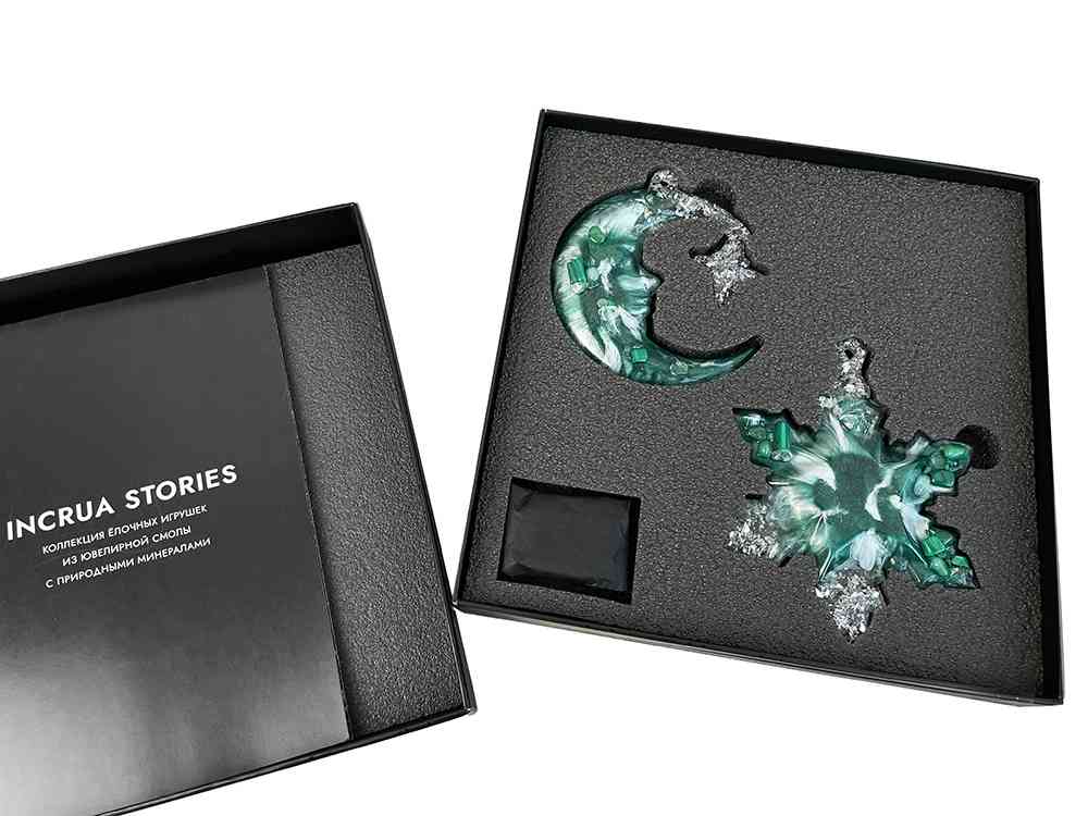 Набор елочных игрушек: Полумесяц, Снежинка - 2