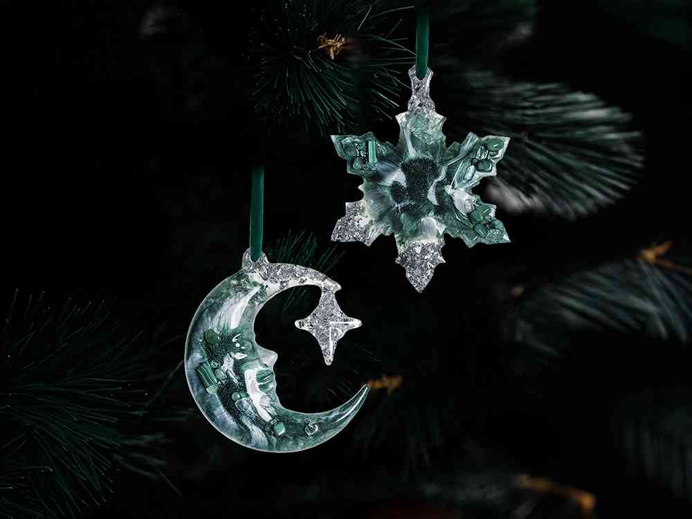 Набор елочных игрушек: Полумесяц, Снежинка - 5