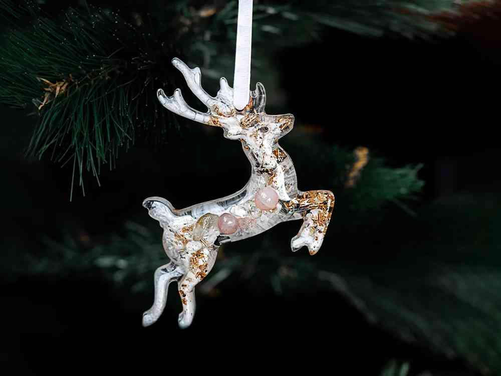 Набор елочных игрушек: Снегирь, Олень, Ель - 10