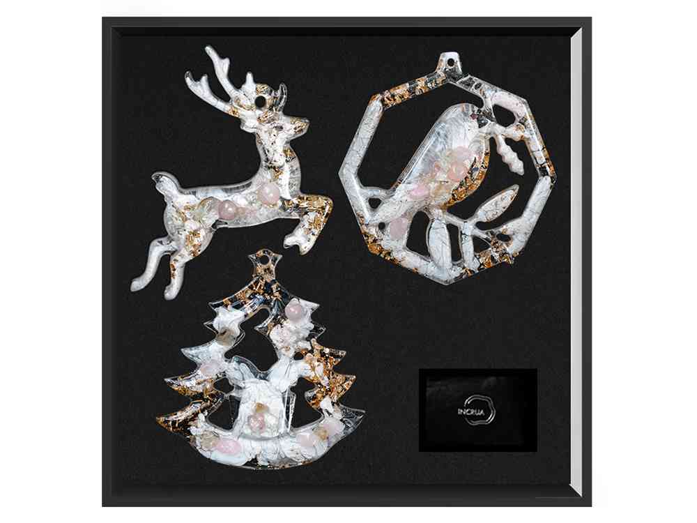 Набор елочных игрушек: Снегирь, Олень, Ель - 3